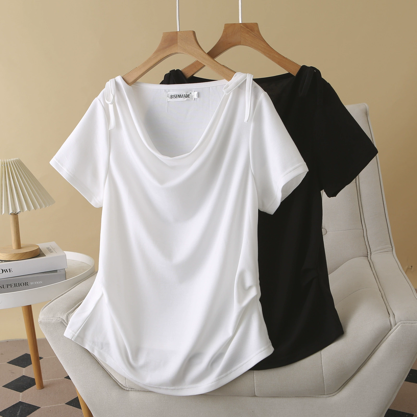 Женский универсальный топ для похудения больших размеров, обтягивающий талию, новая футболка 2025 года с круглым вырезом и короткими рукавами 1666.