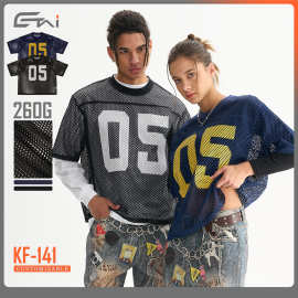 ETAI男装|潮牌运动风boxy短袖男T恤夏季外搭宽松透气男士网眼球服