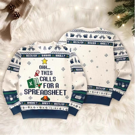 Ugly-Cute Christmas Sweater Excelxmas Gift Data Analyst 2025 Hooded Sweatshirt Loose Fit