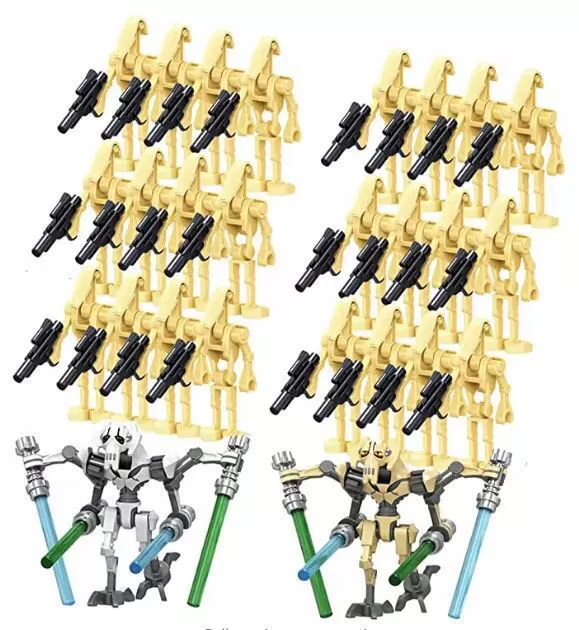 Minifigure set — assorted robot & soldier figures, mixed packs 8–120 pcs, combinable