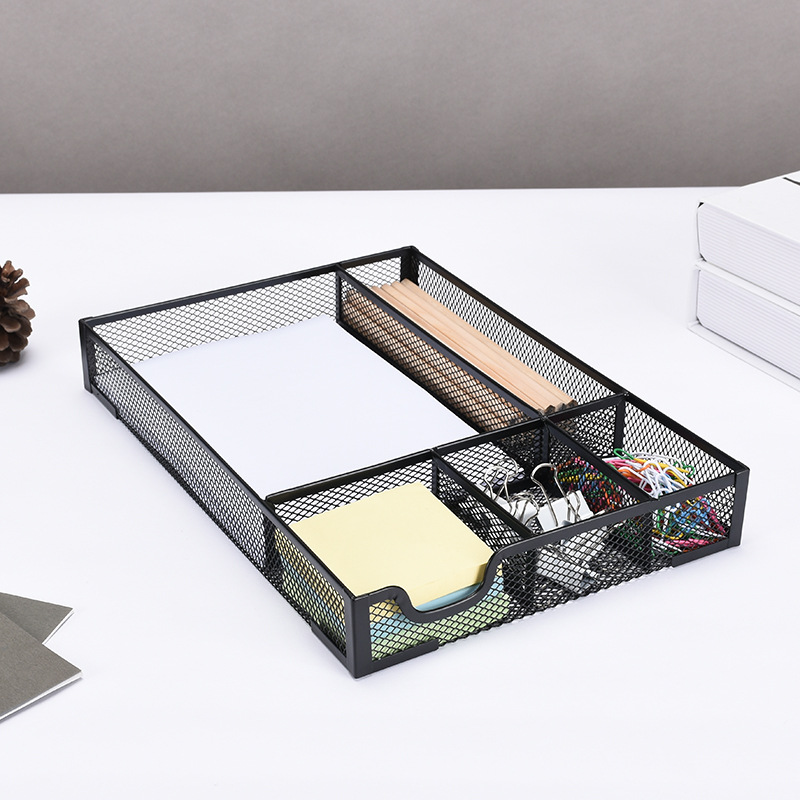 Multi-compartment Storage Frame Metal Plate Simple Office Stationery Storage Box Sundry Rack Simple Drawer Storage Frame