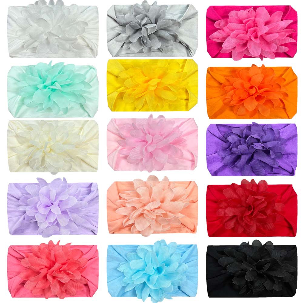 Fashion Solid Color Flower Cloth Hair Band 1 Piece display picture 1