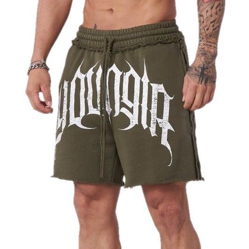 YOUANGLA American Style Fitness Shorts Running Training Sports Summer Casual Interlock Cotton Men's Loose Quarter Pants