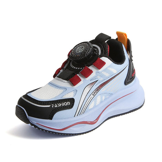 Children's sneaker 2024 Spring and Autumn Boys Casual Shoes Swivel Button Girls Running Shoes Soft Bottom Baby Net Shoes