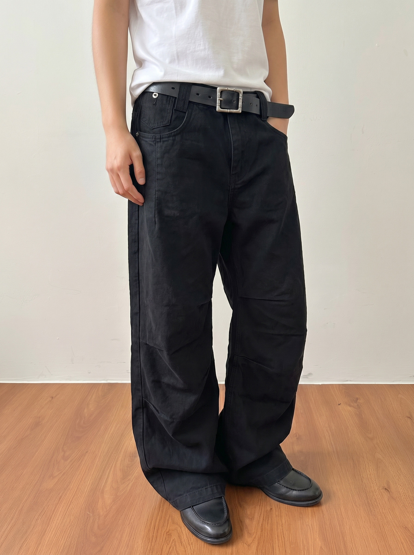 MADEEXTREME Washed Blue Straight-Leg Trousers