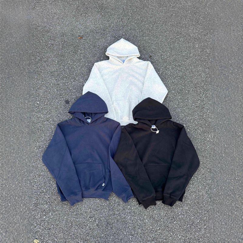 Russell Three-Color Commuter Fleece Hooded Everyday Versatile Clenanfit Short Boxy Waist Sweatshirt Russell Three-Color Commuter Fleece Hooded Everyday Versatile Clenanfit Short Boxy Waist Sweatshirt