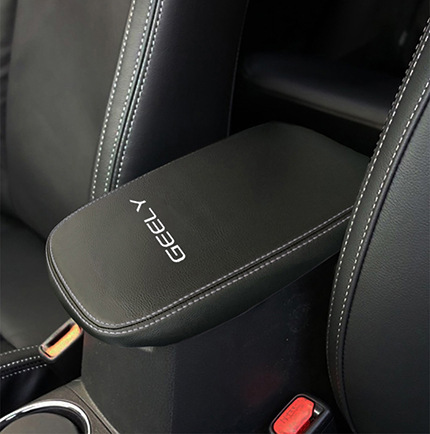 06-22款吉利远景 – Armrest box for Geely Emgrand - 11-13-black-leather-gray-line-with-logo
