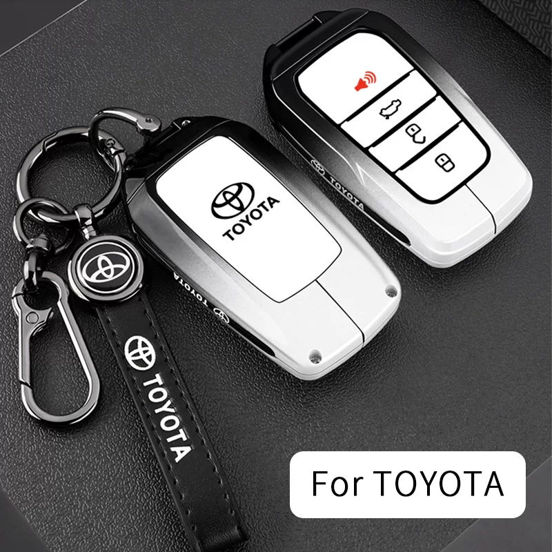 Подходящий чехол для ключа Toyota CHR Hilux Fortuner Cruiser Camry Corolla RAV4 Highlander