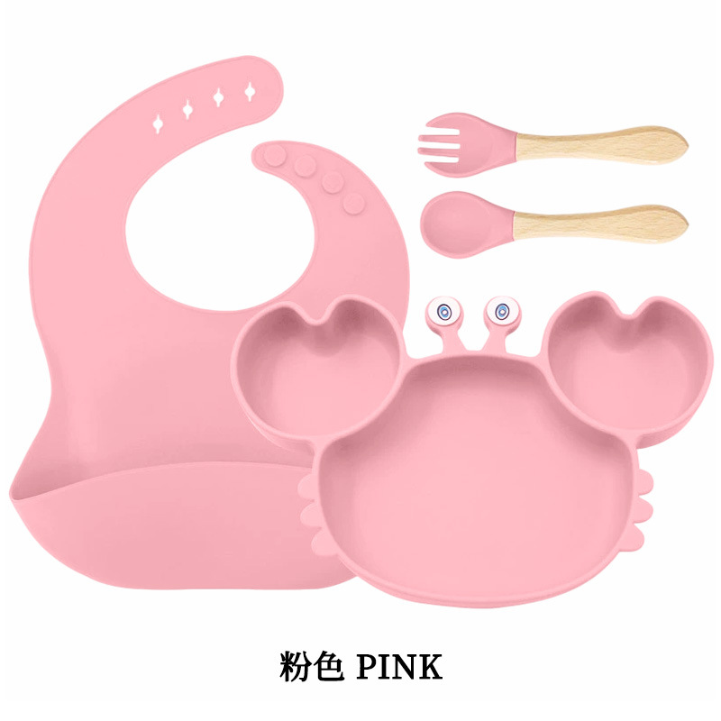 핑크색 게 모양 식판 4종 세트