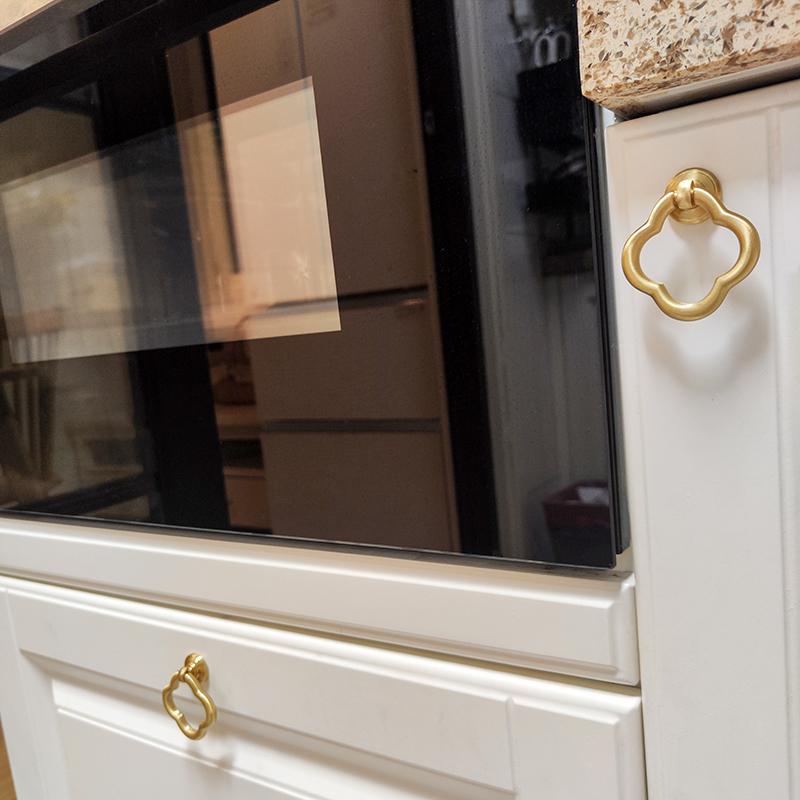 New Chinese style pure copper ginkgo leaf art furniture cabinet door…