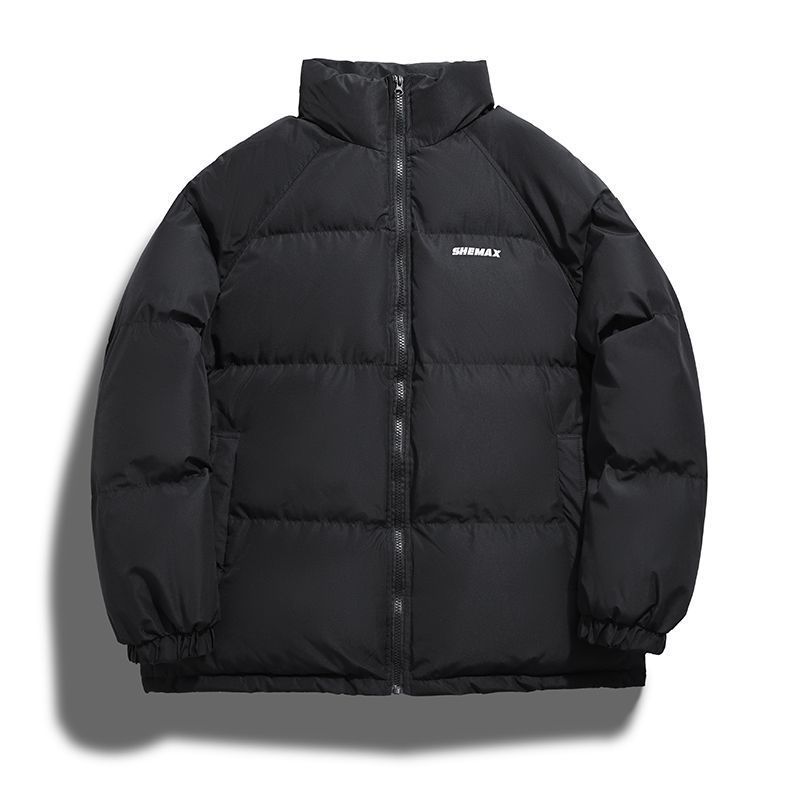 2024 otoño y invierno nuevo color sólido con algodón grueso chaqueta de ropa de algodón con solapa deportiva tendencia de moda de la chaqueta de algodón perezosa image 3