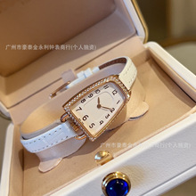 黛家卡马术系列钻圈表盘小牛皮带两针半女表罗马皮带石英女款小巧