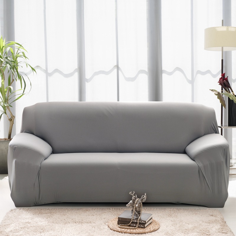 Grey Elastic Sofa Cover for Home Comfort