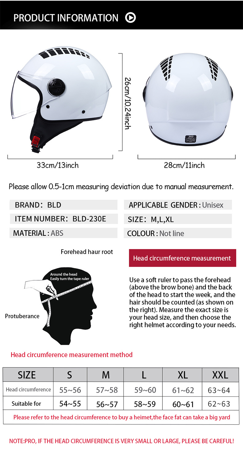 Electric Motorcycle Helmet Lightweight Retro Cruiser Helmet Unisex