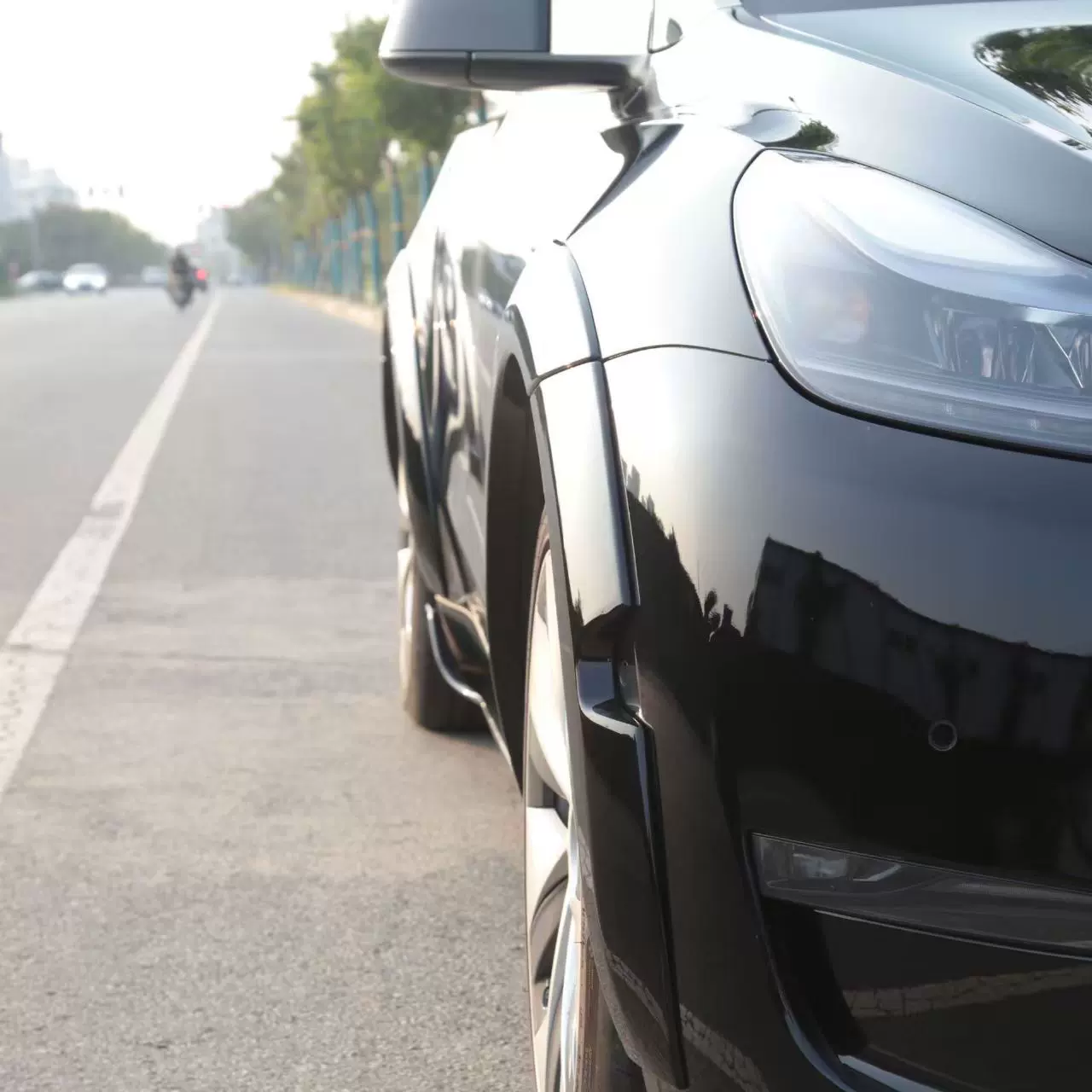 modely轮胎保护眉装饰配件适用于特斯拉Modely轮眉宽体轮眉挡泥板