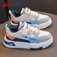 回力童鞋男童板鞋2025春秋皮面防滑耐磨魔术贴童鞋男孩运动鞋批发