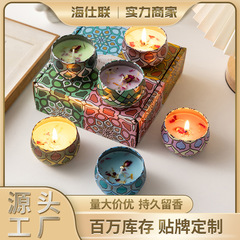 国境を越えたドライフラワーの香りのキャンドル、ホテルや民宿の装飾品、香りの良いバターランプ、鉄製の瓶、無煙のお香、大豆ワックス
