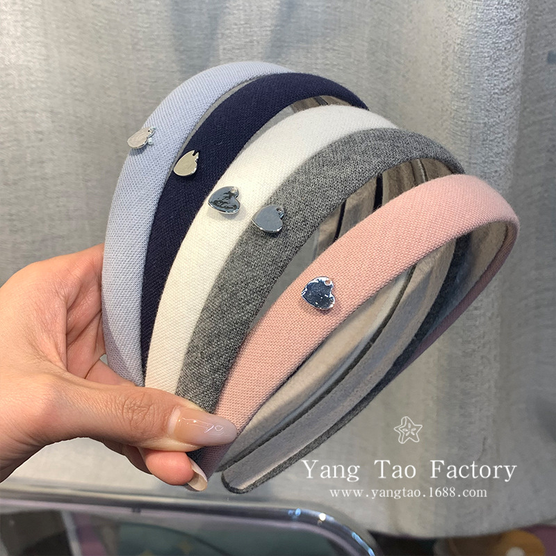 2025 nuevo estilo americano retro novia niña color sólido serie ensanchada diadema superior de cráneo alto que muestra la cara pequeña diadema accesorios para el cabello