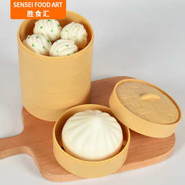 网红小人国仿真包子面包蒸笼玩具迷你仿真食物橱窗家居摆件装饰