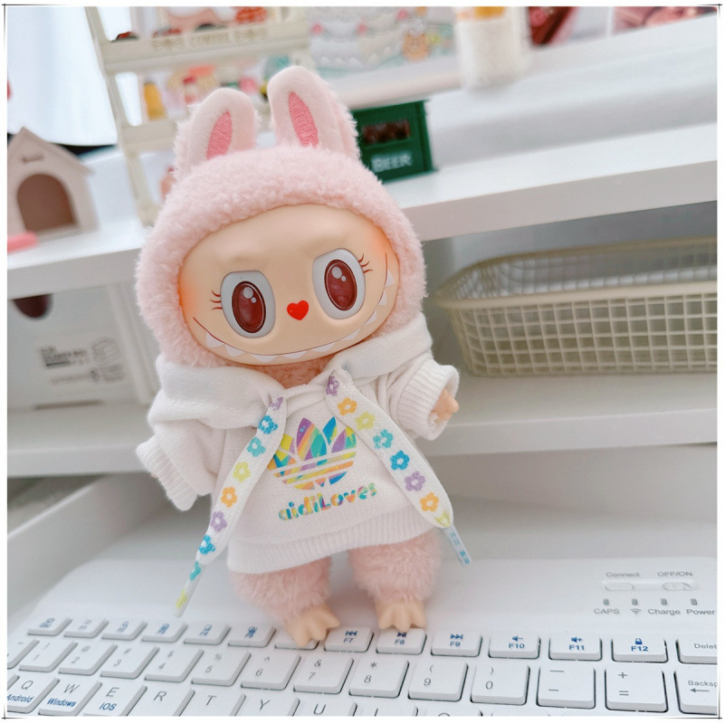labubu ベビー服 Labubu 第一世代第二世代第三世代 10 センチメートル綿人形黒と白グレートレンディなスウェットシャツパーカーパンツ|undefined