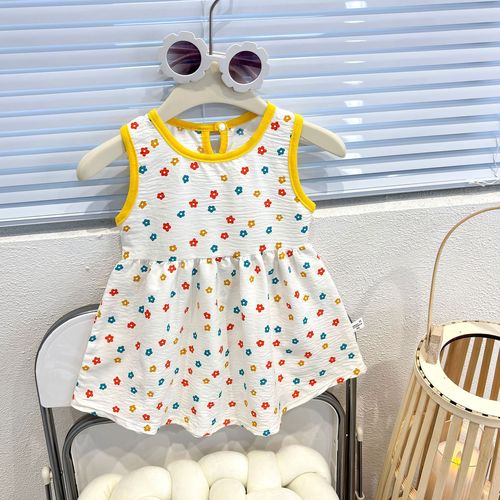 Women's Baby Casual Strappy Dress, Children's Floral Dress for Little Girls, Korean Version Princess Dress, 2025