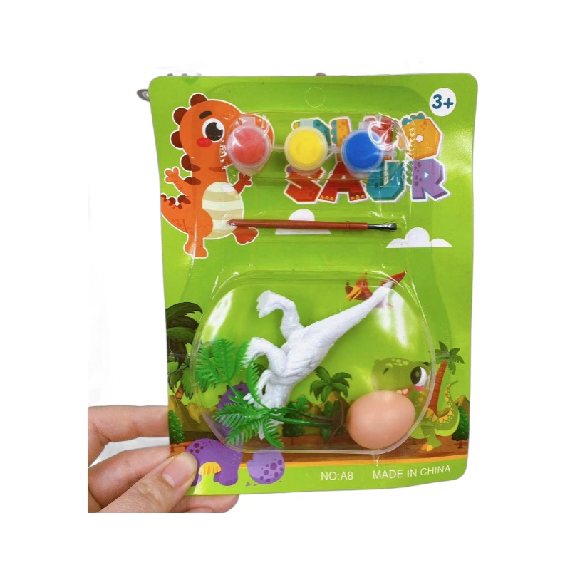 Dinosaurio DIY pintado graffiti pintado a mano relleno de color muñeca de jardín de infantes para niños no yeso blanco 2 yuanes lotes de departamentos