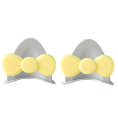 Random Stickers, Accessories, Bows: Dəbilqə (Kaska) aksesuarları - cat-eared-butterfly-grey-yellow