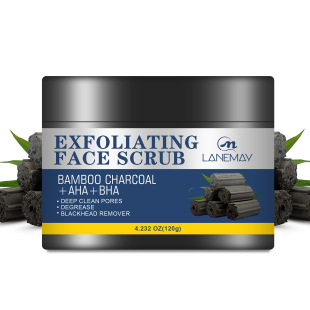 Cross-border Men's Facial Pore Cleaning Bamboo Charcoal Gentle Cleaning Oil Control Scrub
