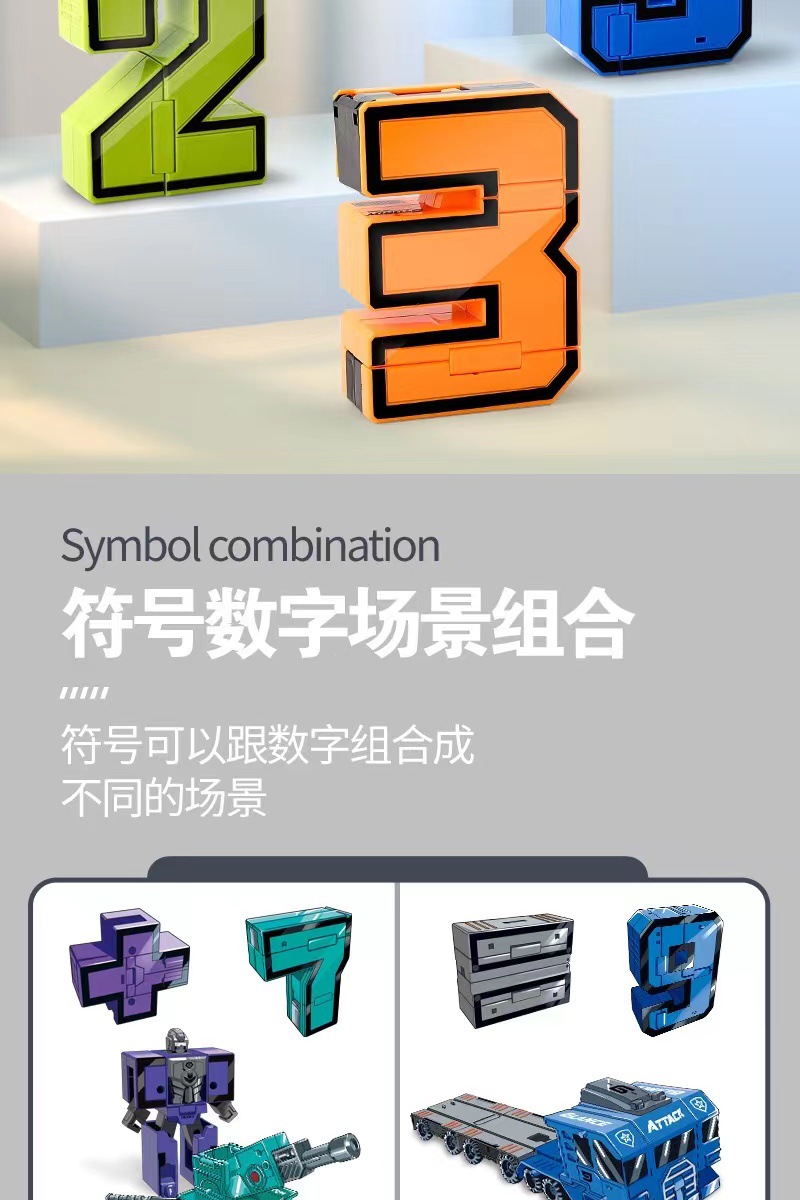 大号数字变形机器人玩具