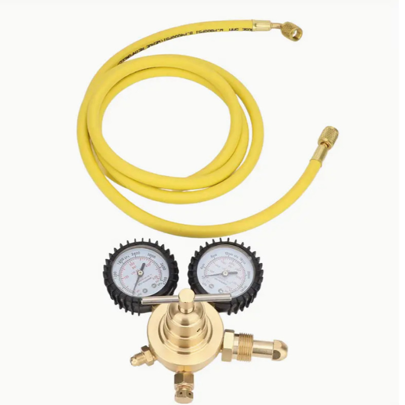 高压黄铜氮气压力表调节器套件焊接切割和实验室使用CGA580配软管