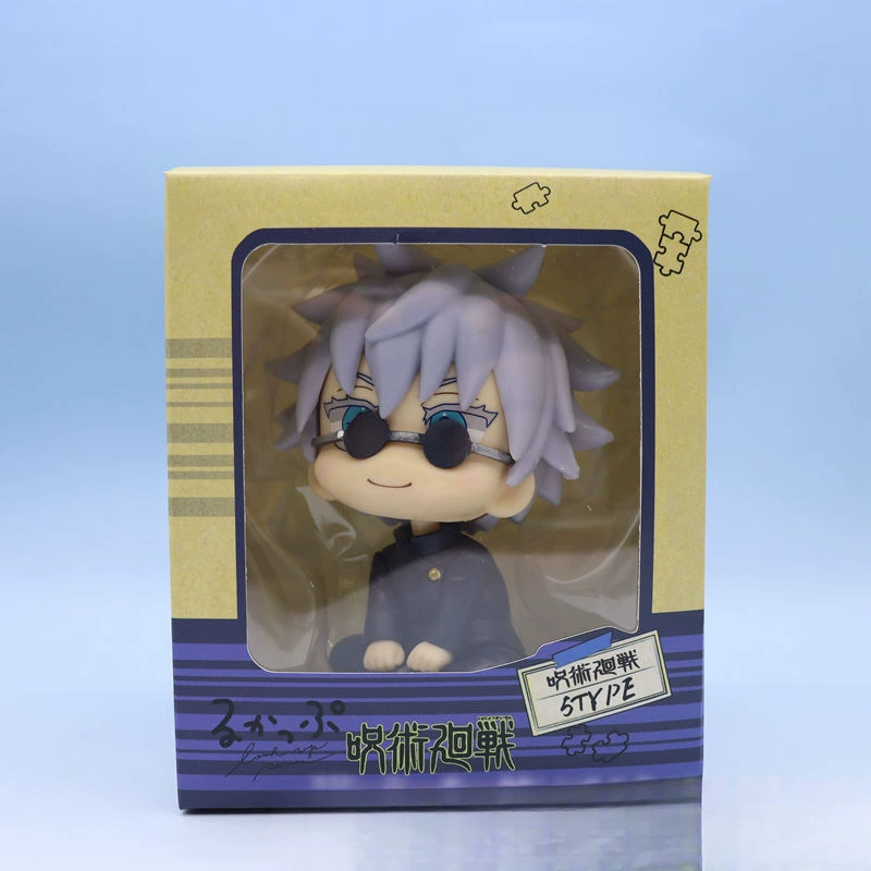 Sitting anime chibi figure, collectible character figures, multiple characters and versions