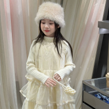 花与寻童装女童公主裙2025冬季新款韩版背心公主裙高定礼服裙洋气