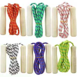 Wooden handle rope skipping children's game stall supply kindergarten gifts wholesale exercise cartoon wooden handle rope skipping