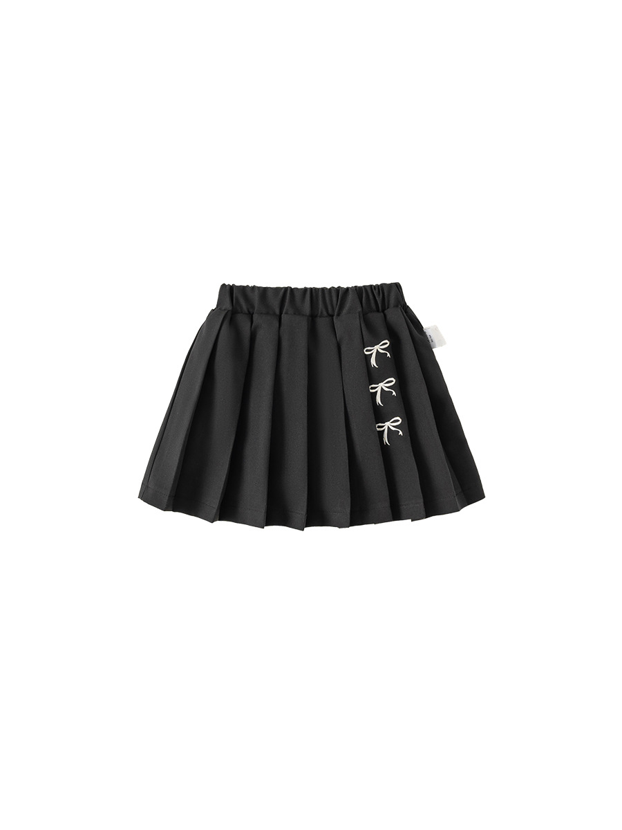 Yoobao ropa infantil niñas falda de busto primavera 2025 nuevo arco extranjero falda de niños falda corta pantalonjk