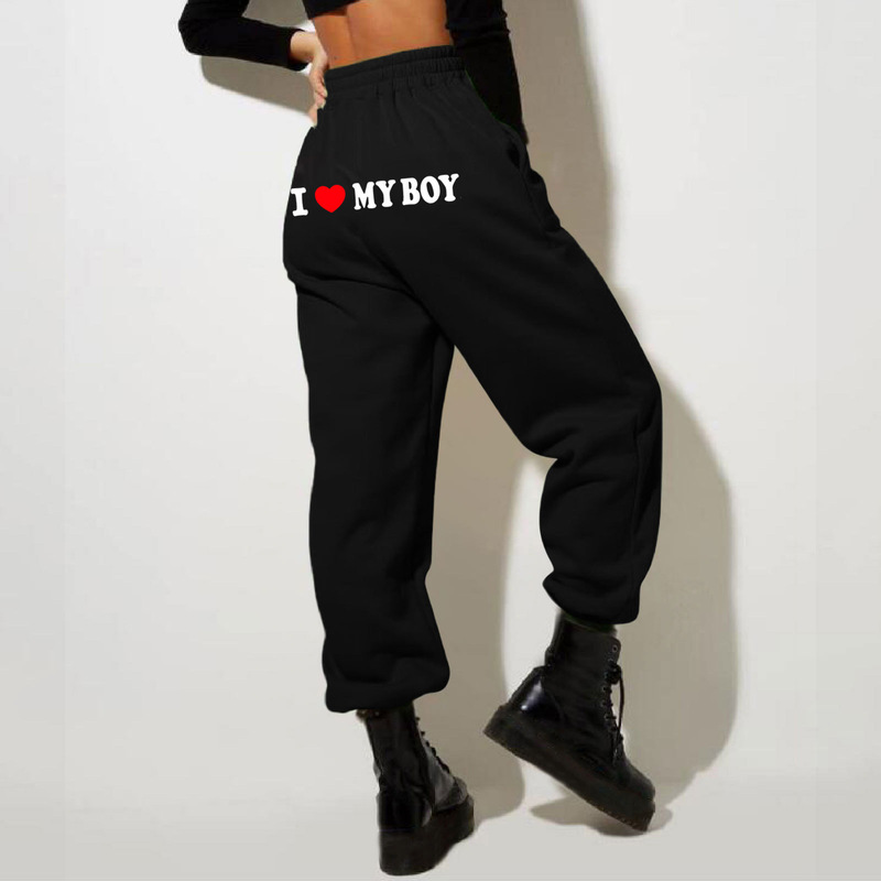 Amazon 2023 Women's high waist loose sports pants comfortable high waist jogging pants casual sweater pants with pockets