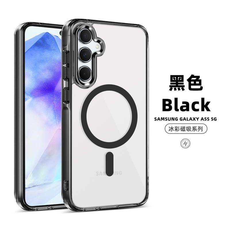 Samsung S25ultra 携帯電話ケース磁気ワイヤレス充電 magsafe メタルレンズ A56 落下防止保護カバーに適しています。|undefined