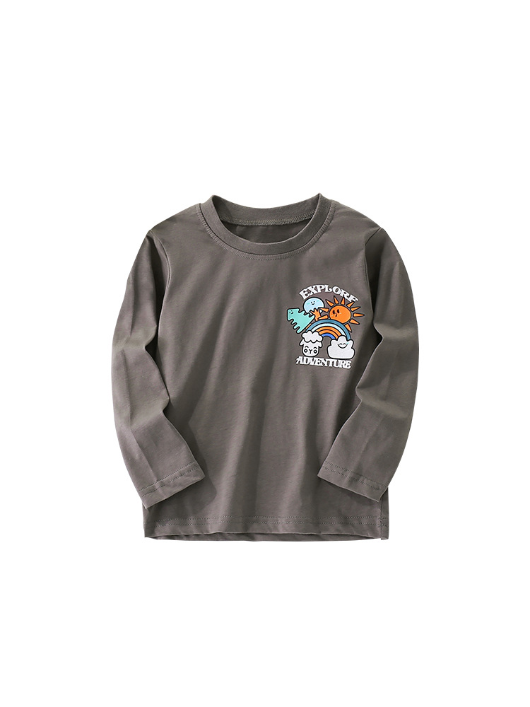 Camisa de cuello redondo para niños malwee transfronteriza otoño e invierno nueva camiseta para niños pequeños y medianos europeos y americanos