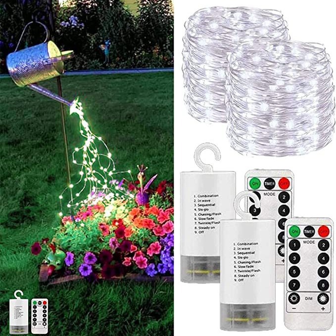 Cadena de luz solar árbol de ratán Luz de alambre de cobre Cadena de luz al aire libre impermeable cascada Navidad caballo cola luz spray luz LED luz de color