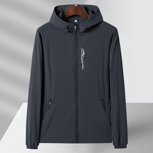 High-end】Ice Silk Sun Protective Jacket for Men - Summer Thin Outerwear, Breathable UV Protection Sunscreen Clothing, Outdoor Skin Suit