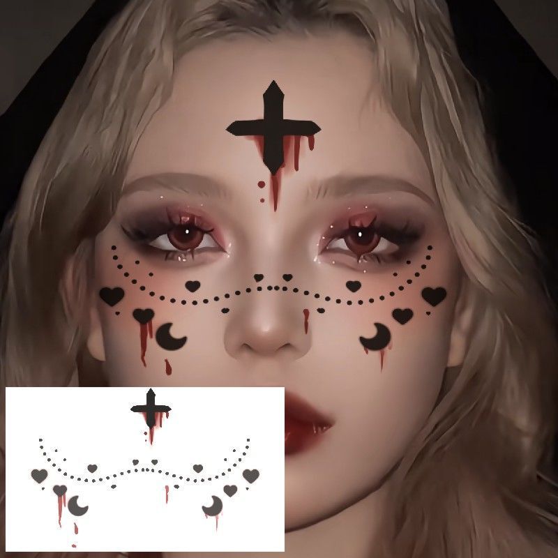 Halloween Makeup Nuns Witch Face Stickers Deviruchi Nuns Scar Clown Cute Pumpkin Tattoo Stickers