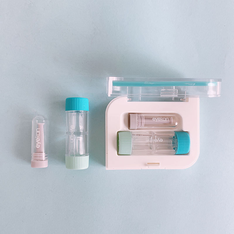 凯达OK镜便携收纳盒RGP柱形双联瓶双联盒吸棒戴镜棒组合保存瓶盒