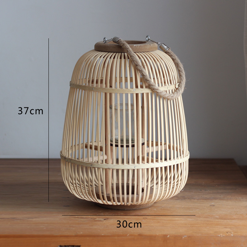 Estilo nórdico personalizado modelo de candelabro casa de familia hotel decoración de patio linterna retro ratán lámpara de viento decoración de candelabro
