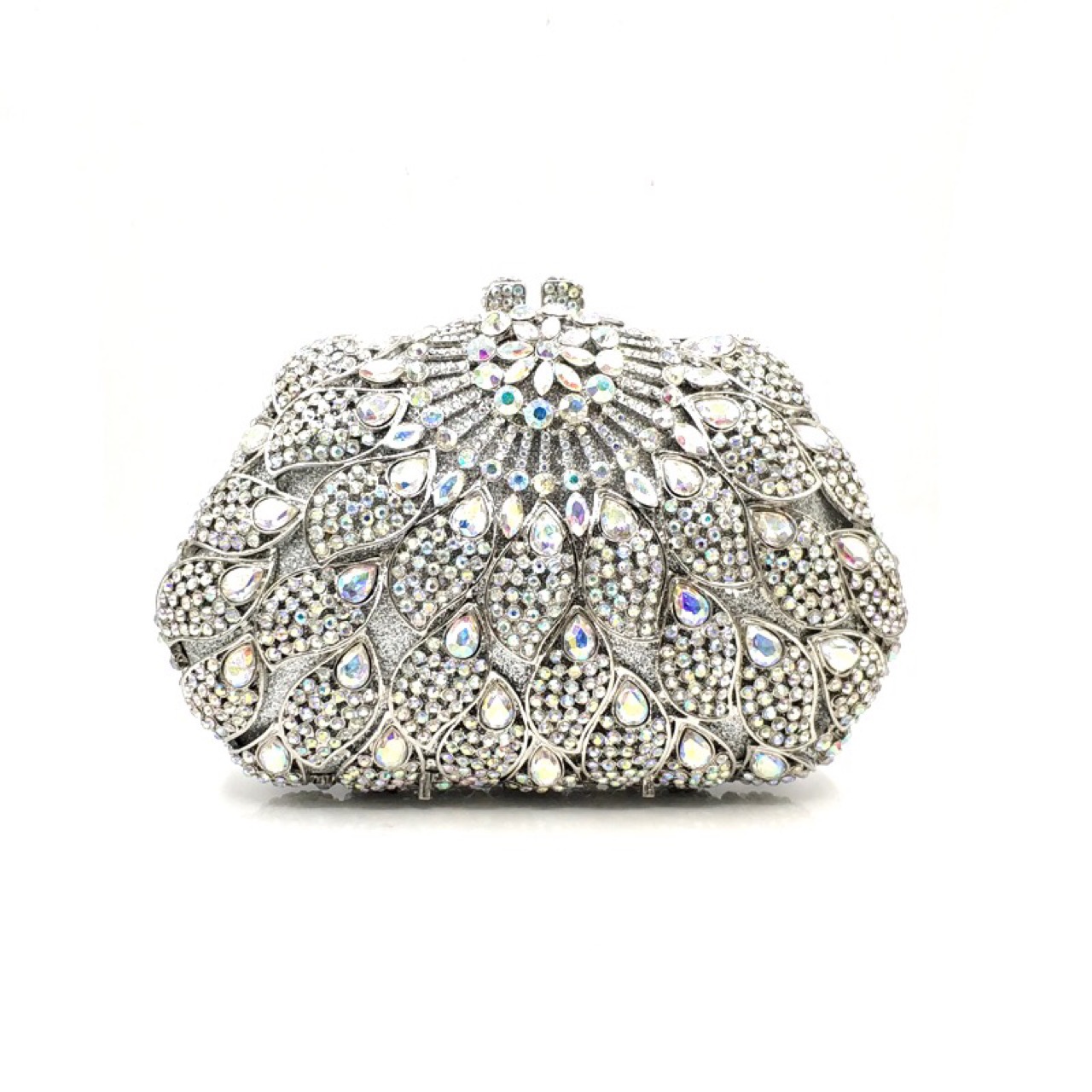 * Bolsa de cena de diamantes transfronterizos de estilo europeo y americano de flores de diamantes huecos bolsas de gemas bolsas de diamantes de mano bolsas de vestir bolsas de mujer