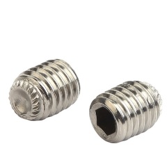 304不鏽鋼凹端內六角滾花緊定螺釘機米止付螺絲M2M2.5M3M4M5M6M8