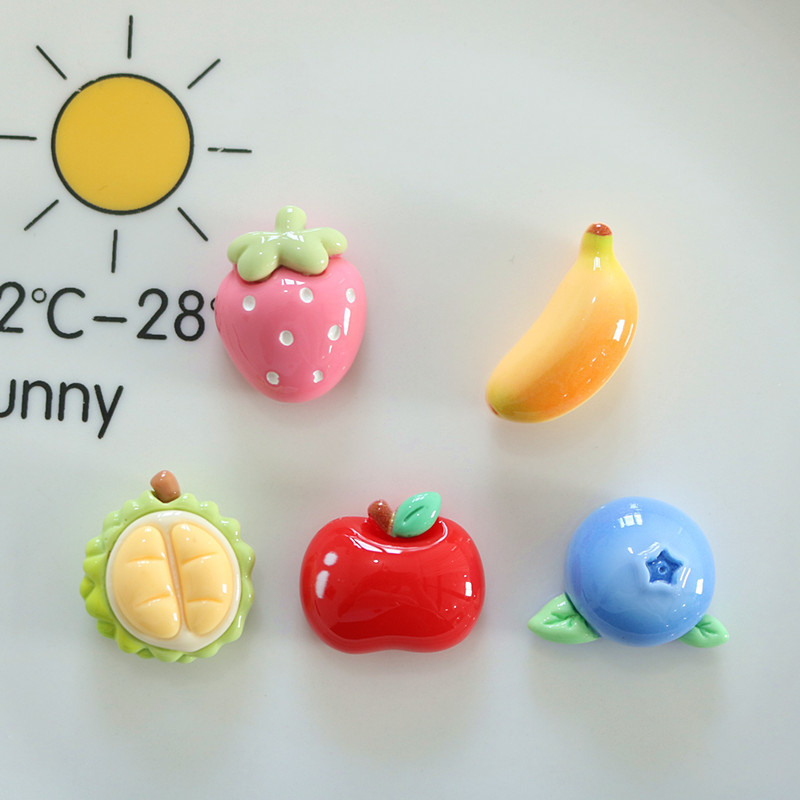 Glossy Resin Fruit Accessories Blueberry Durian Apple DIY Handmade Hairpin Hole Water Cup Sticker Material Glossy Resin Fruit Accessories Blueberry Durian Apple DIY Handmade Hairpin Hole Water Cup Sticker Material