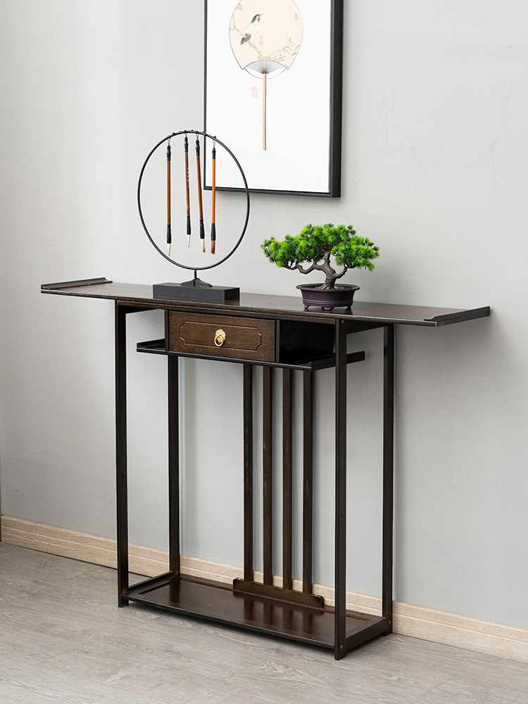 L&L& solid wood entryway console table, hallway altar table, incense stand, modern Chinese minimalist living room bar table, accent table, entryway cabinet, light luxury