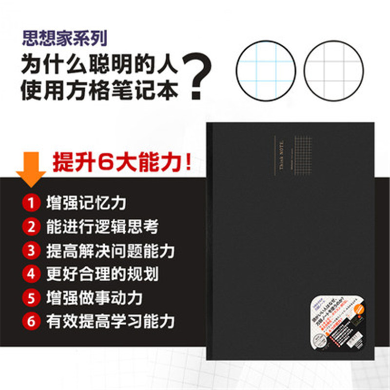 Nakabayashi Zhonglin Japón importado rejilla cuaderno cuadrado cuaderno vertical Flip cuadrado papel b5A4