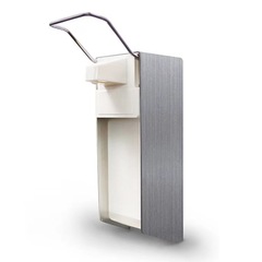 供應肘壓款鋁合金皂液器按壓出液公共場所按壓皂液器手動消毒機