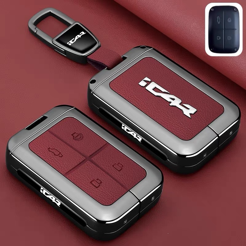 Suitable for Chery ICAR V23 key case, V23 pickup physical Bluetooth remote control protective cover, car key pouch for men and women
