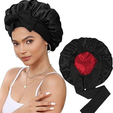 Cross-border imitation silk hat for sleeping women's double-layer…